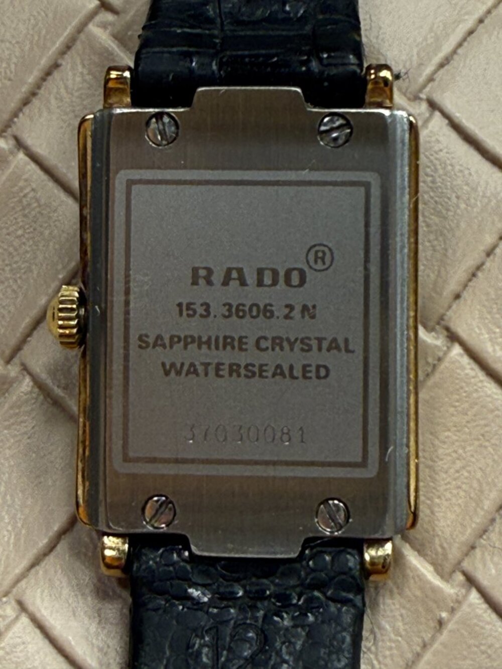 Vintage Rado Florence Ladies Tank Watch Diamond Markers Black Dial Gold Swiss - Picture 3 of 10